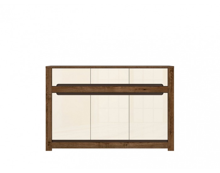 Komoda Ruso KOM3D3S - dub april / perleťový lesk