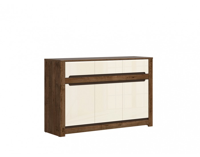 Komoda Ruso KOM3D3S - dub april / perleťový lesk