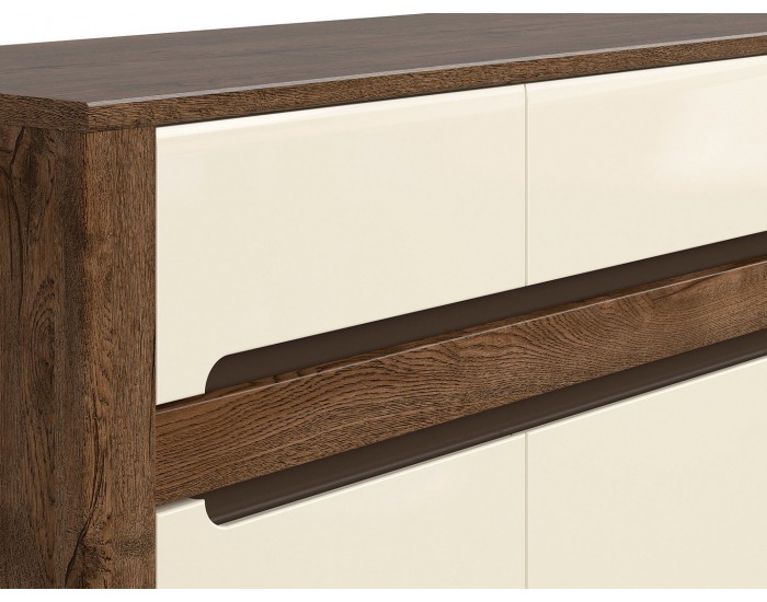 Komoda Ruso KOM3D3S - dub april / perleťový lesk