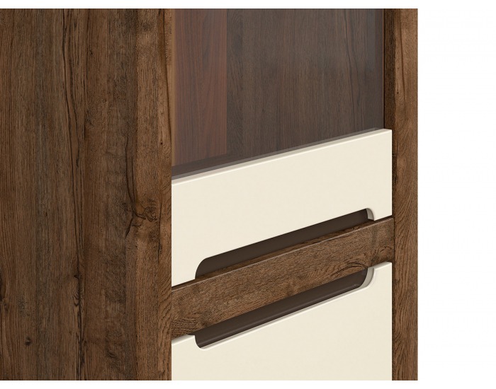 Vitrína Ruso REG1W1D - dub april / perleťový lesk