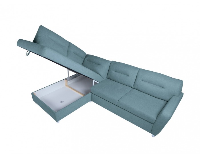 Rohová sedačka s rozkladom a úložným priestorom Sotelo L - tyrkysová