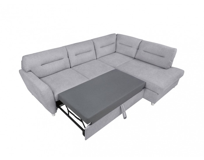 Rohová sedačka s rozkladom a úložným priestorom Sotelo P - svetlosivá