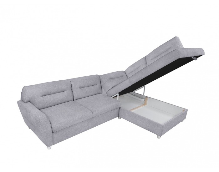 Rohová sedačka s rozkladom a úložným priestorom Sotelo P - svetlosivá