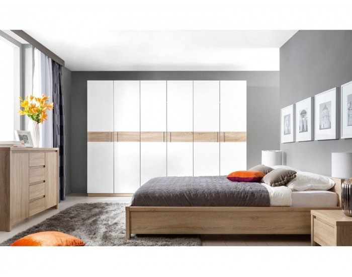 Rohová šatníková skriňa Wektra SZFN1D - wenge