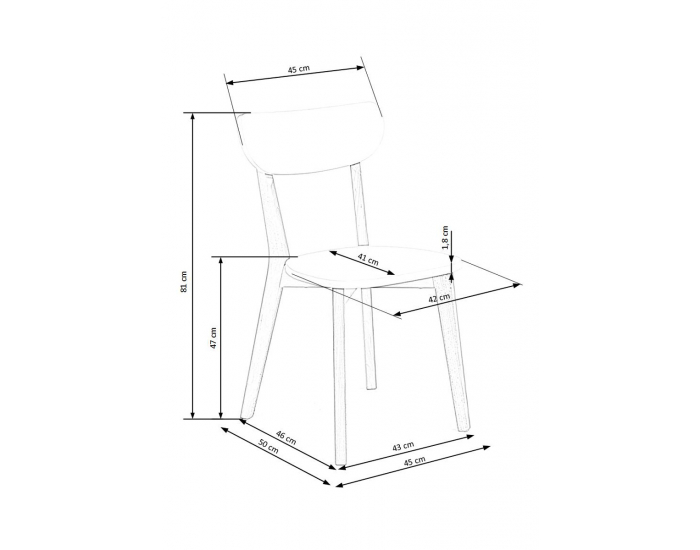Drevená jedálenská stolička Buggi - buk / biela