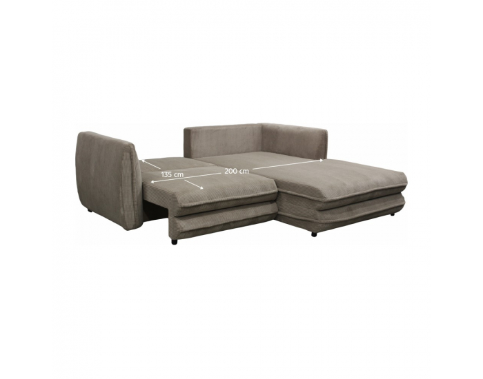 Rohová sedačka s rozkladom a úložným priestorom Buster Roh P - béžovosivá