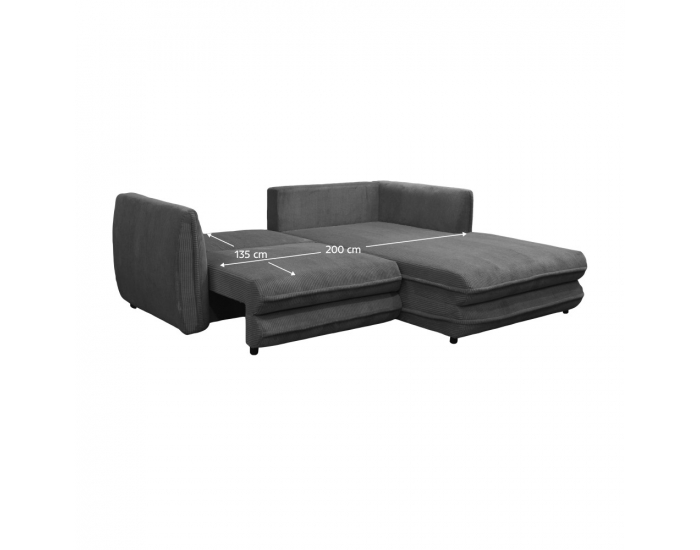 Rohová sedačka s rozkladom a úložným priestorom Buster Roh P - sivá