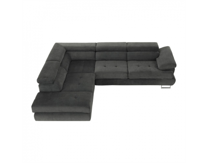 Rohová sedačka Buton P L - sivohnedá