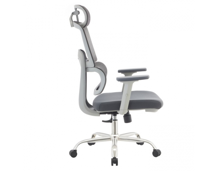 Kancelárske kreslo Byron - sivá / chróm