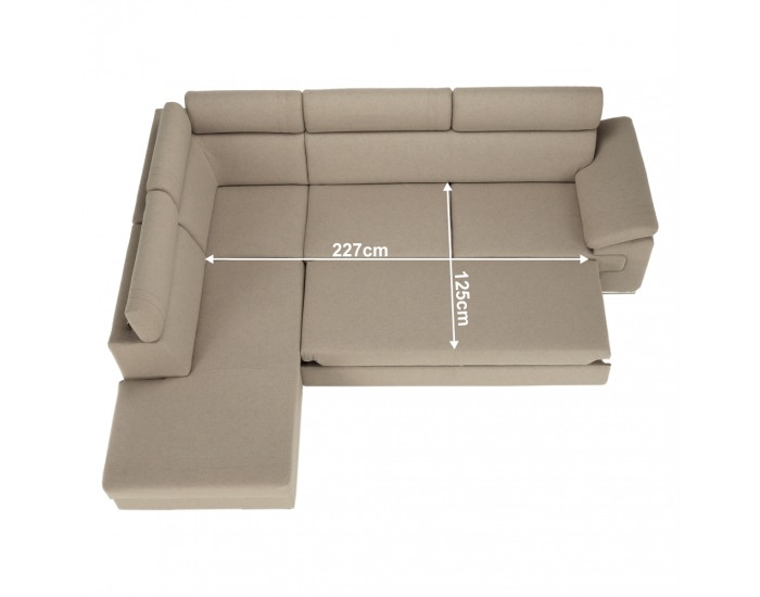 Rohová sedačka s rozkladom a úložným priestorom Caila R L - béžová