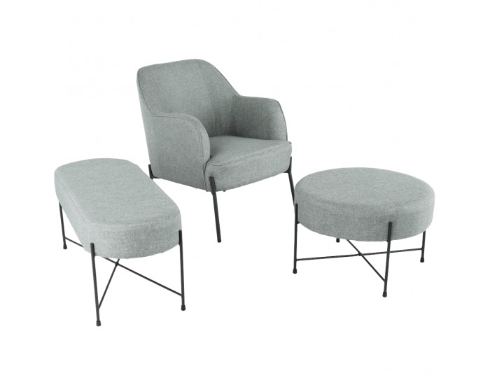 Čalúnená lavica Matir - sivá / čierna