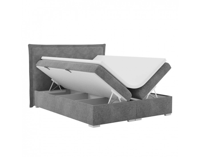 Čalúnená manželská posteľ s matracom Megan 160x200 cm - sivá