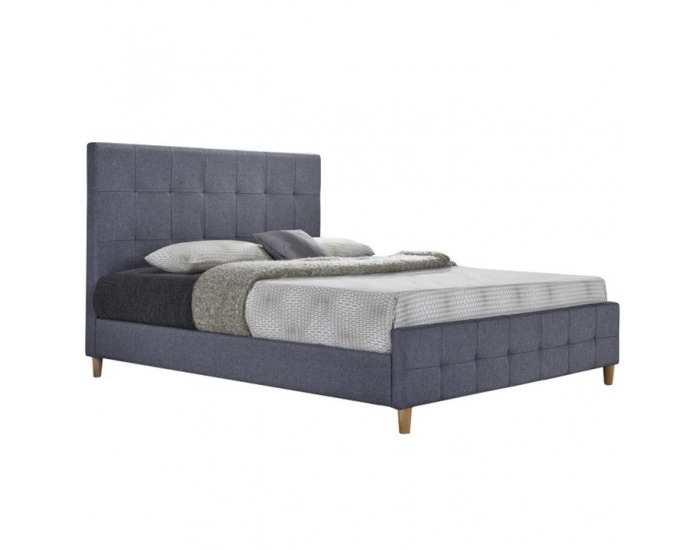 Čalúnená manželská posteľ s roštom Balder New 180 - sivá / prírodná