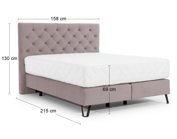 Čalúnená manželská posteľ Canara 140 - svetloružová