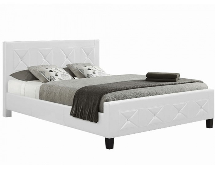 Čalúnená manželská posteľ s roštom Carisa 160 - biela