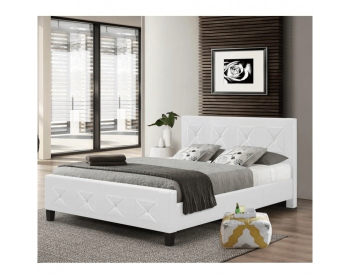 Čalúnená manželská posteľ s roštom Carisa 160 - biela