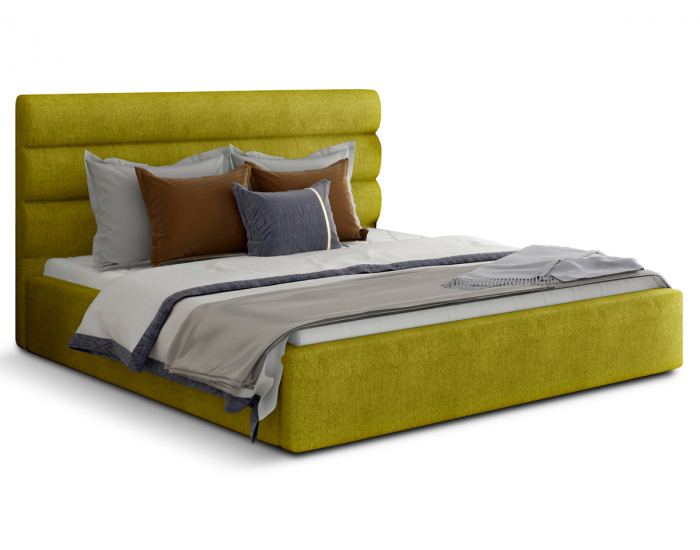 Čalúnená manželská posteľ s roštom Casos 200 - žltá