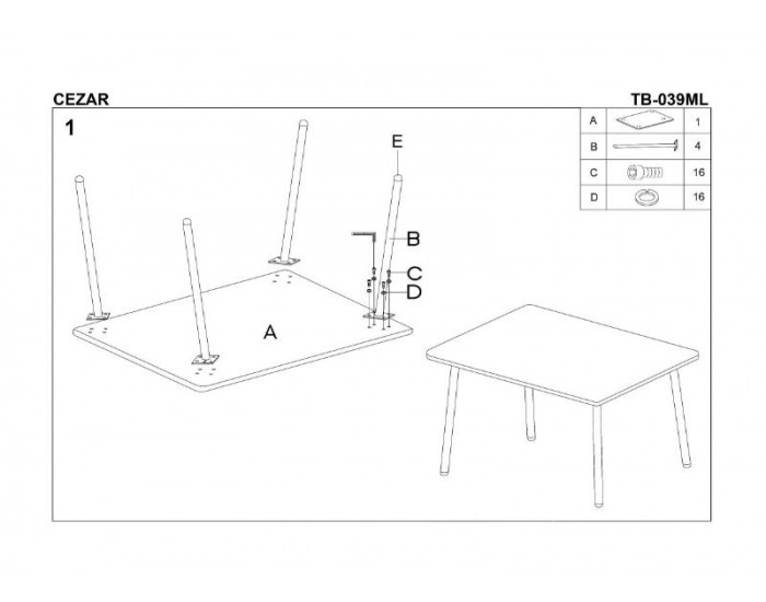 Jedálenský stôl Cezar - MDF biely vysoký lesk / chróm