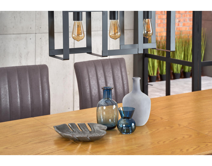 Rozkladací jedálenský stôl Chandler - dub prírodný / čierna