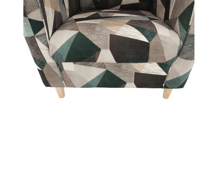 Kreslo (ušiak) Charlot - hnedozelený vzor