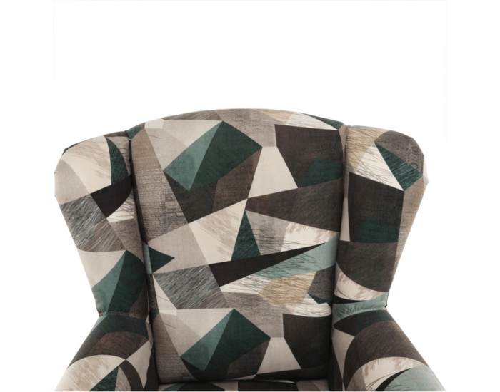 Kreslo (ušiak) Charlot - hnedozelený vzor