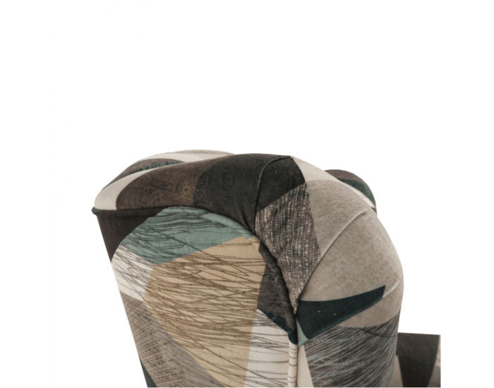 Kreslo (ušiak) Charlot - hnedozelený vzor