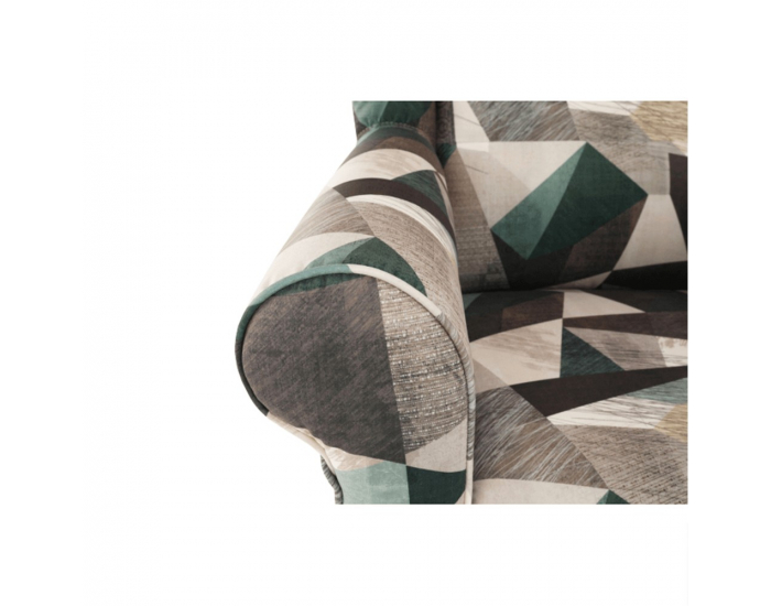 Kreslo (ušiak) Charlot - hnedozelený vzor