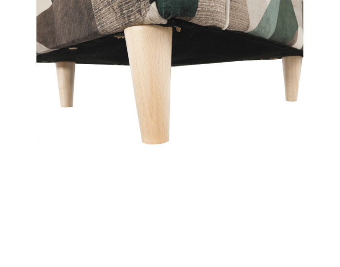 Kreslo (ušiak) Charlot - hnedozelený vzor