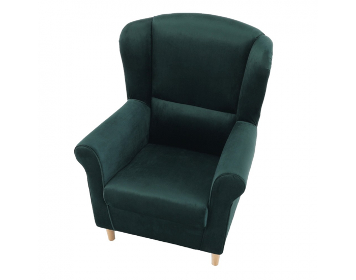 Kreslo (ušiak) Charlot - smaragdová