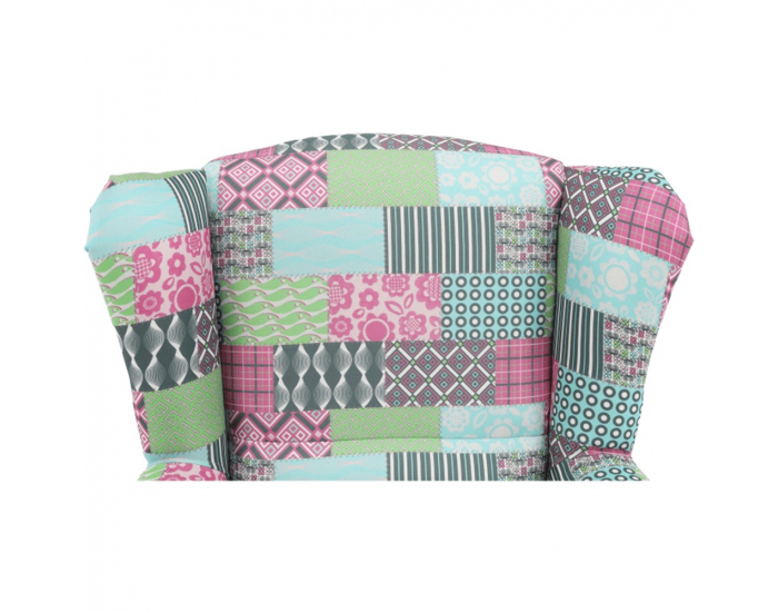 Kreslo (ušiak) Charlot - vzor patchwork M1