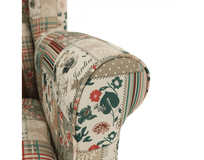 Kreslo (ušiak) Charlot - vzor patchwork Viorica 1