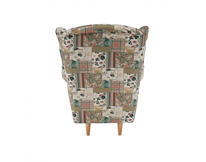 Kreslo (ušiak) Charlot - vzor patchwork Viorica 1