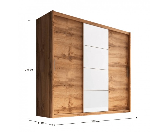 Šatníková skriňa s posuvnými dverami Chiara 235 - dub wotan