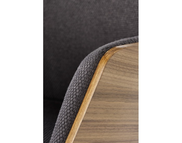 Dizajnové kreslo Chillout - tmavosivá / orech americký / čierna