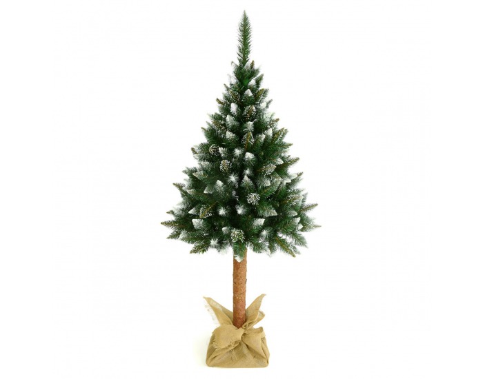 Vianočný stromček na pni Christee 5 160 cm - zelená / biela