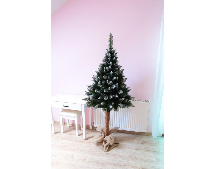 Vianočný stromček na pni Christee 7 160 cm - zelená / biela