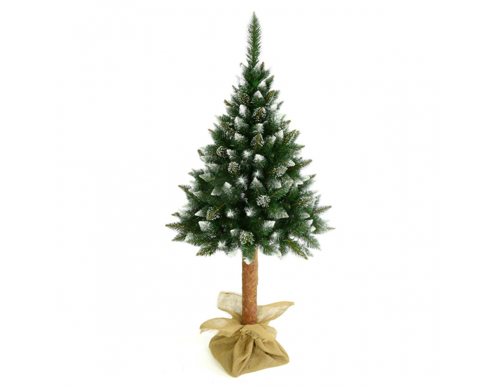 Vianočný stromček na pni Christee 7 180 cm - zelená / biela