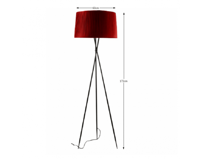 Stojacia lampa Cinda Typ 11 YF10R - čierna / červená
