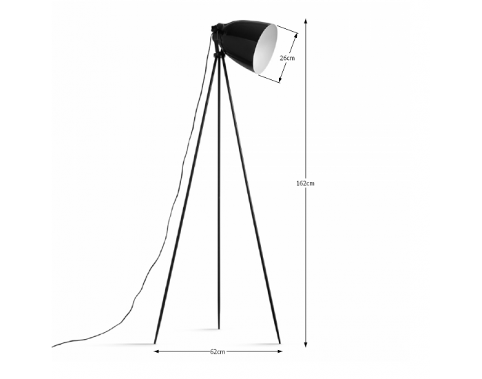 Stojacia lampa Cinda Typ 5 YF6249 - čierna / bronzová