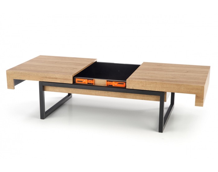 Konferenčný stolík s úložným priestorom Clara - dub zlatý / čierna
