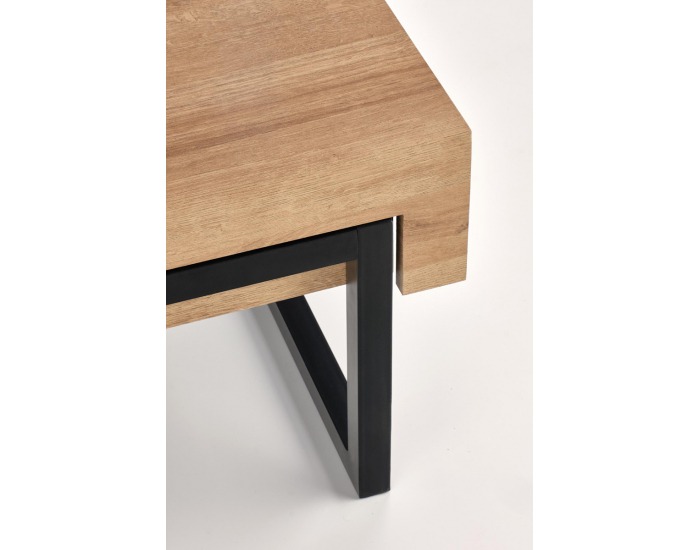 Konferenčný stolík s úložným priestorom Clara - dub zlatý / čierna