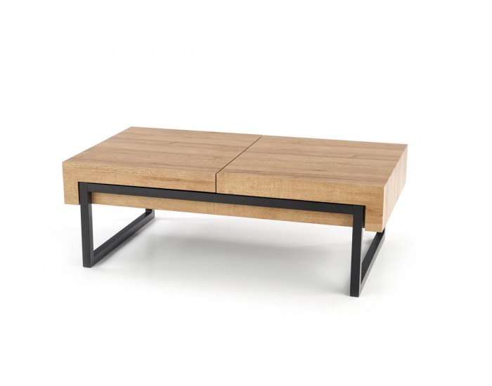 Konferenčný stolík s úložným priestorom Clara - dub zlatý / čierna