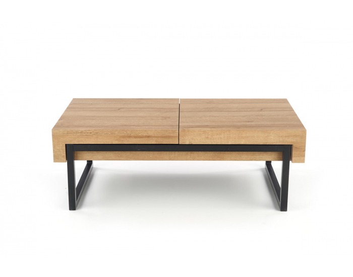 Konferenčný stolík s úložným priestorom Clara - dub zlatý / čierna