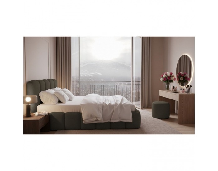 Čalúnená manželská posteľ s kovovým roštom Claudia 180x200 cm - hnedá