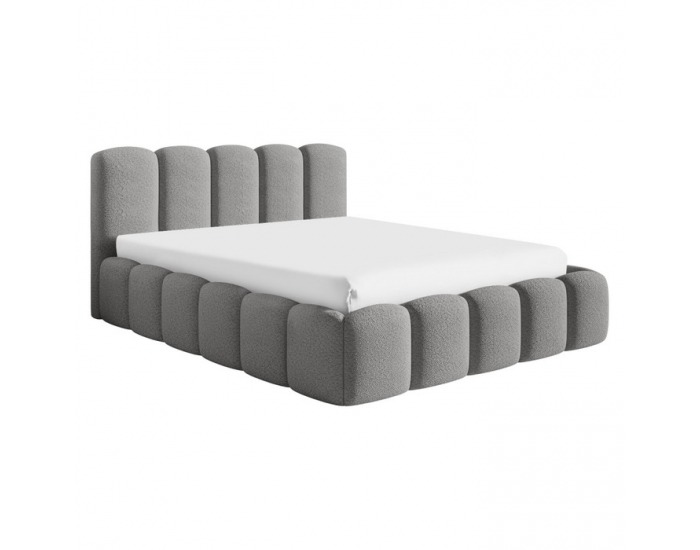 Čalúnená manželská posteľ s kovovým roštom Claudia 180x200 cm - sivá