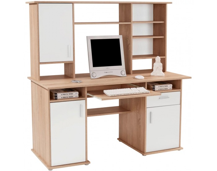 PC stolík s nadstavbou Clip - dub sonoma