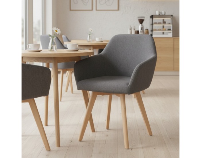 Kreslo Clorin 2 New - tmavosivá / buk