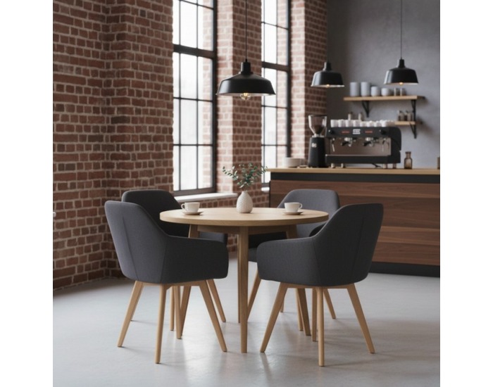 Kreslo Clorin 2 New - tmavosivá / buk