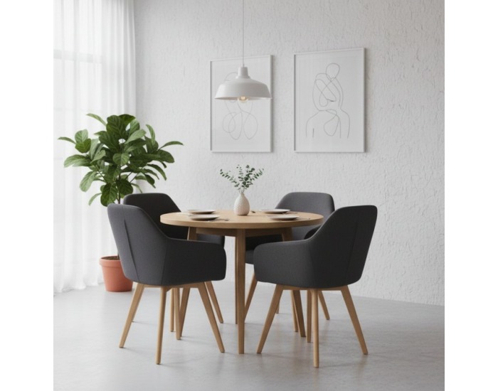 Kreslo Clorin 2 New - tmavosivá / buk