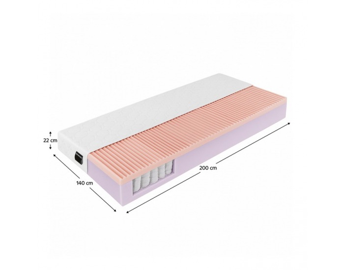Obojstranný taštičkový matrac Cloud 140x200 cm - biela